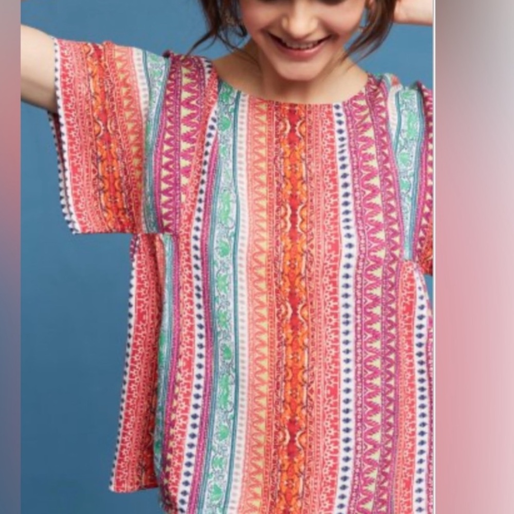 Anthropologie Maeve Milla Maeve Printed Top M Retail $88 - Picture 9 of 9